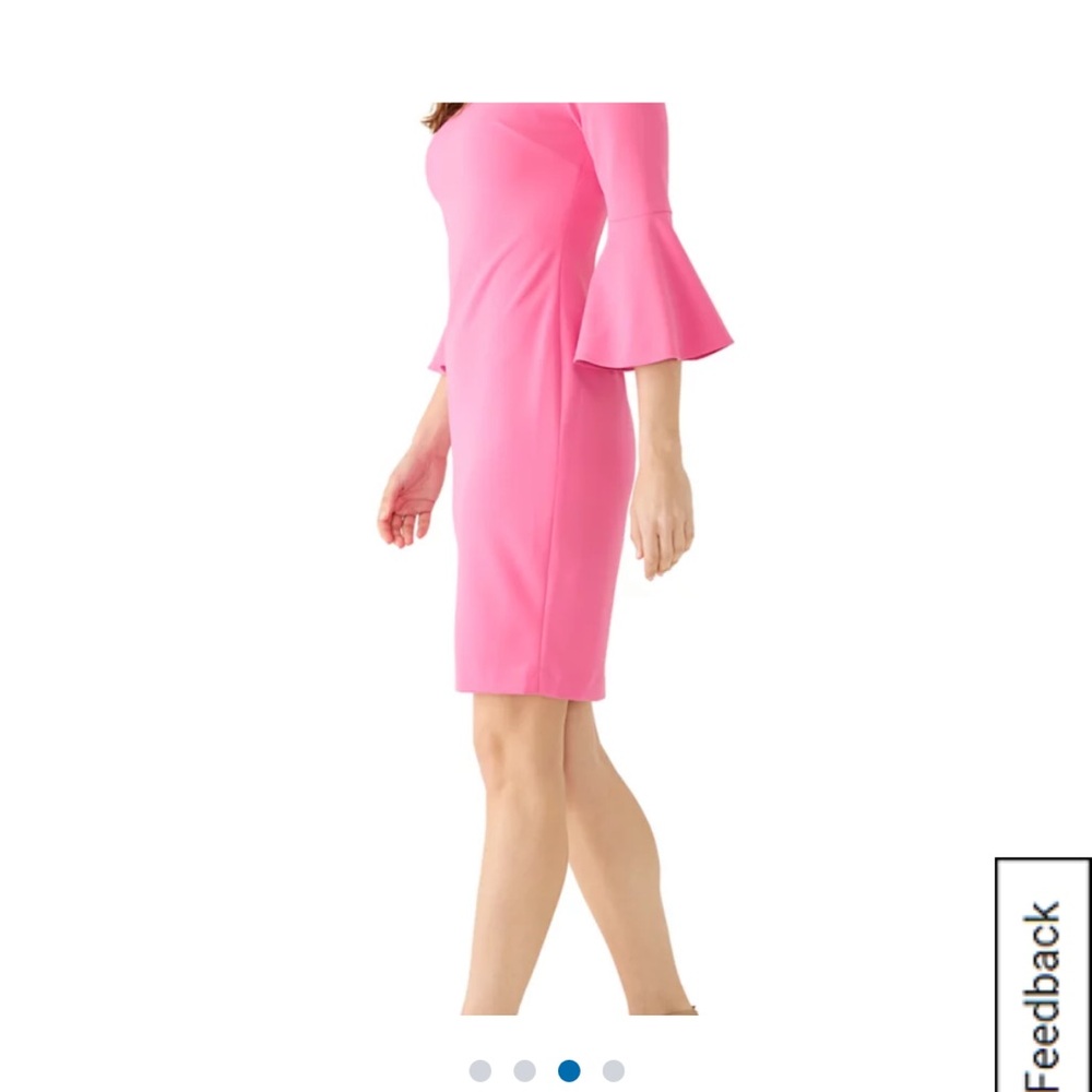 Calvin Klein Pink Bell-Sleeve Sheath Midi Dress